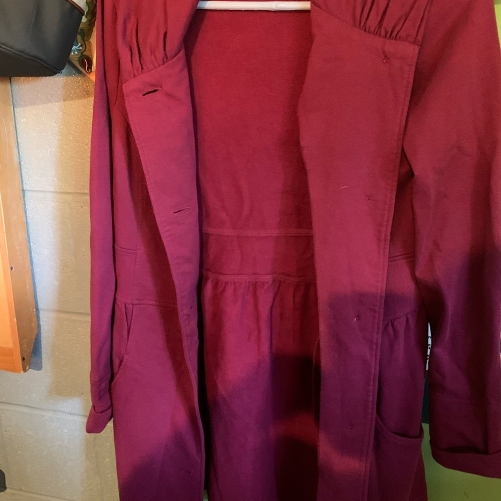 Prana Women’s Stylish Burgundy Coat Size Small
